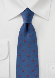 Indigo and Cherry Wool Tie
