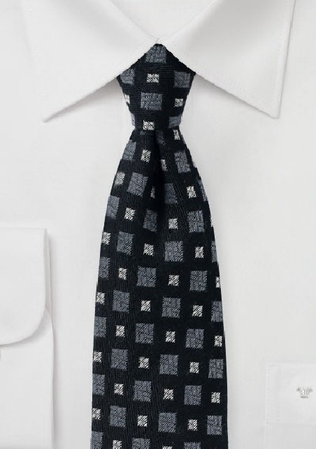 Black and Gray Wool Winter Tie
