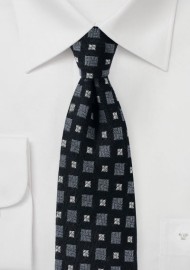 Black and Gray Wool Winter Tie