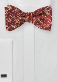 Red and Gold Abstract Art Bow Tie