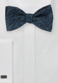 Textured Weave Bow Tie in Dark Blue