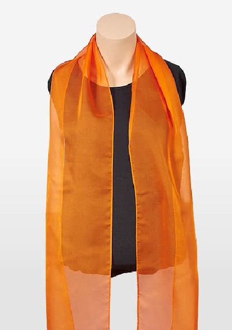 Bright Orange Chiffon Fabric Scarf