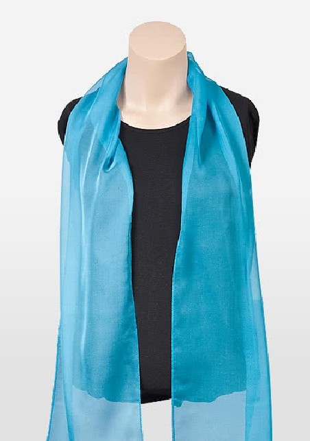 Womens Chiffon Scarf in Bright Aqua