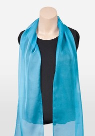 Womens Chiffon Scarf in Bright Aqua