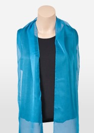Womens Chiffon Fabric Scarf in Cyan Blue