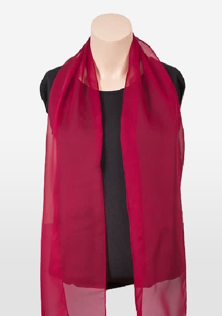 Chiffon Scarf in Cherry