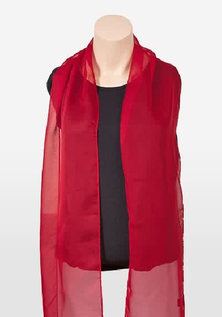 Bright Red Scarf in Chiffon
