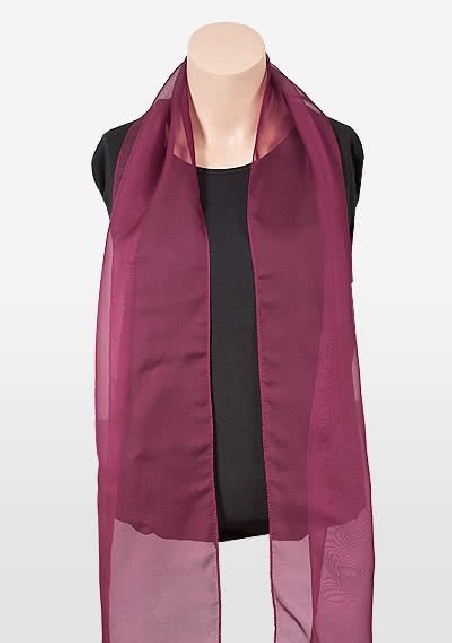 Chiffon Womens Scarf in Burgundy