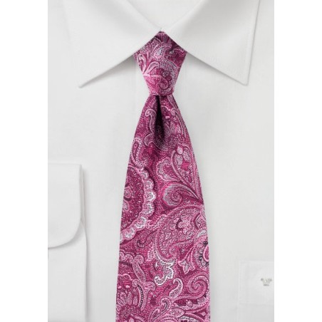 Wild Paisley Tie in Magenta