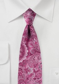Wild Paisley Tie in Magenta