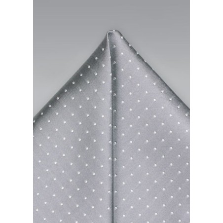 Soft Silver Hanky with White Dots