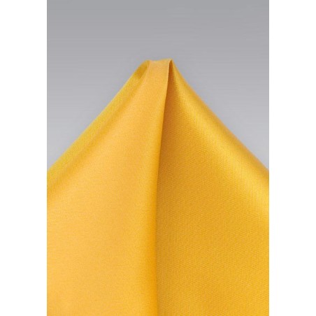 Solid Pocket Square in Amber Yellow