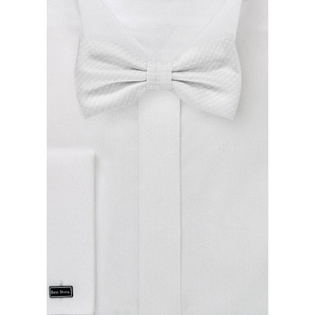Ivory Pin Dot Bow Tie