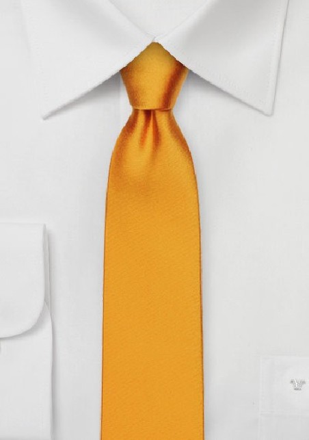 Amber Orange Skinny Silk Tie