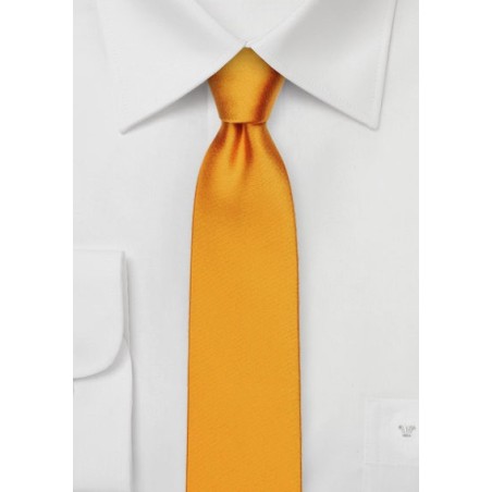 Amber Orange Skinny Silk Tie