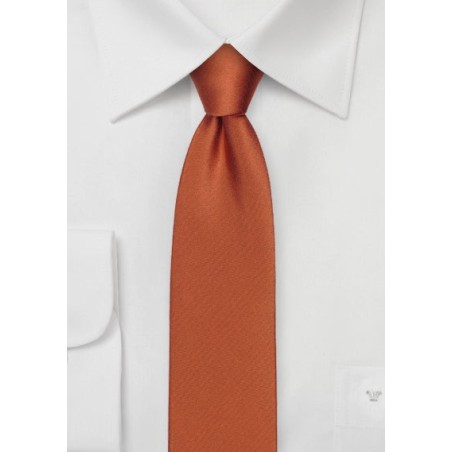 Copper Orange Skinny Silk Tie