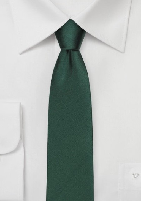 Skinny Silk Tie in Hunter Green