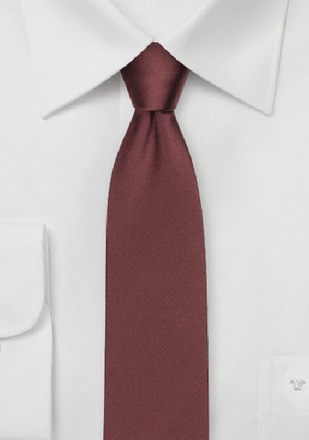 Chestnut Colored Skinny Silk Tie