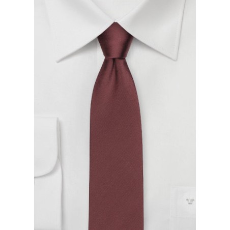 Chestnut Colored Skinny Silk Tie
