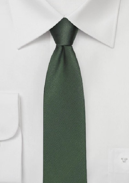 Dark Hunter Green Skinny Silk Tie