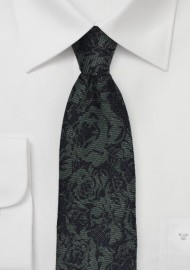 Skinny Winter Wool Tie in Forest Green