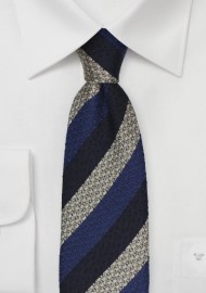 Retro Striped Tie in Blue