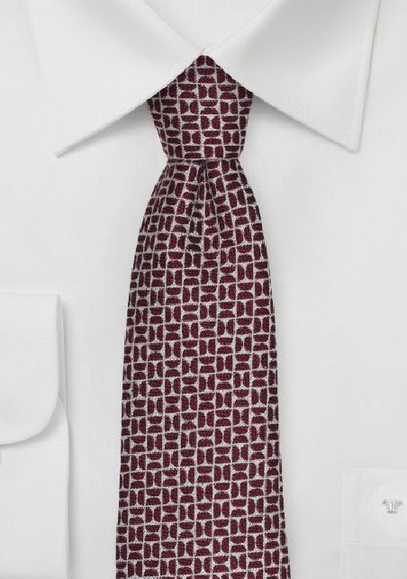 Winter Wool Tie in Deep Red