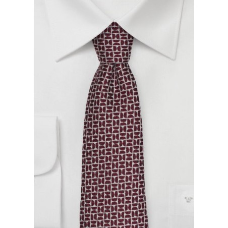 Winter Wool Tie in Deep Red
