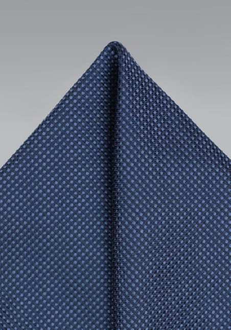 Grenadine Texture Pocket Square in Navy
