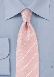 Summer Striped Tie in Coral Pink