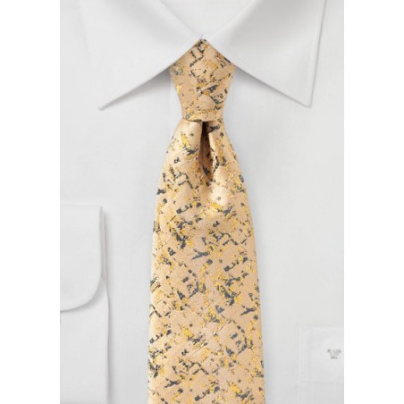 Golden Yellow and Gray Designer Tie