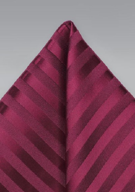 Burgundy Striped Pocket Square