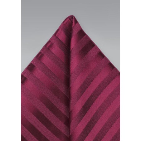 Burgundy Striped Pocket Square