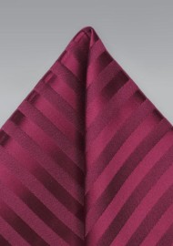 Burgundy Striped Pocket Square