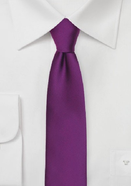 Solid Skinny Tie in Bright Purple