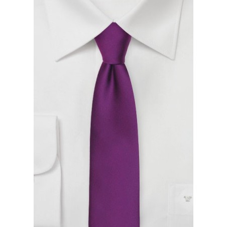Solid Skinny Tie in Bright Purple