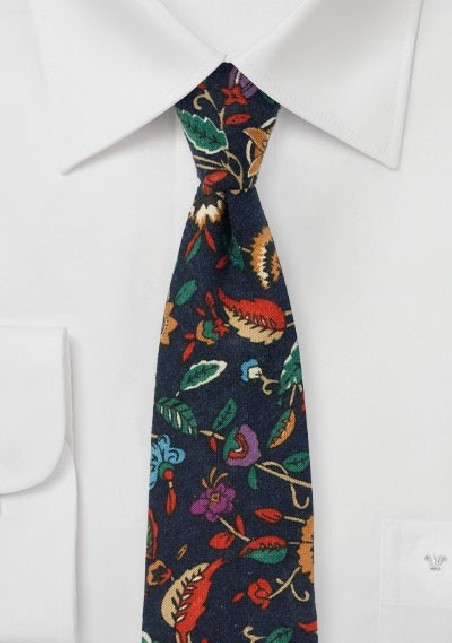 Vintage Floral and Leaf Print on Cotton