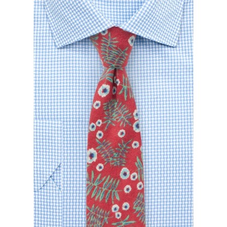 Vintage Red Flannel Mens Tie