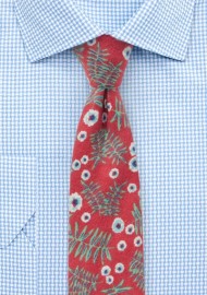 Vintage Red Flannel Mens Tie