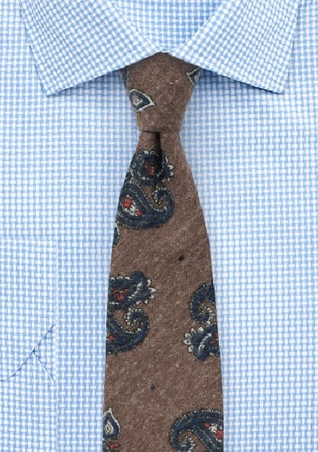 Vintage Paisley Tie in Olive and Navy