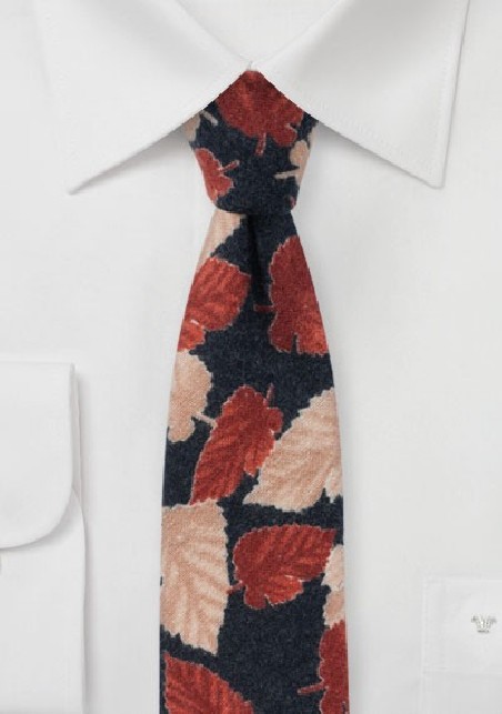 Leaf Print Tie on Flannel