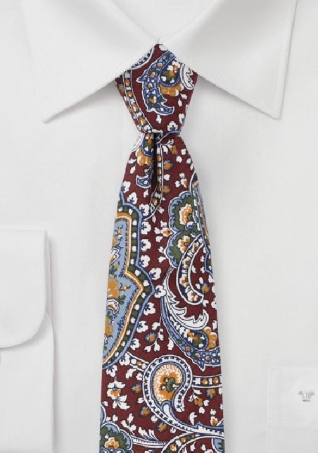 Bold Paisley in Brown and Green on Cotton