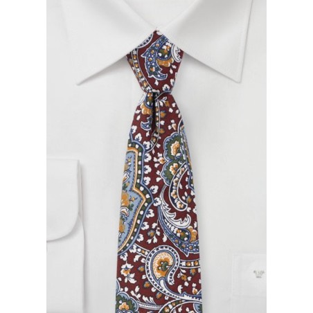 Bold Paisley in Brown and Green on Cotton
