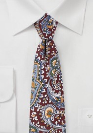 Bold Paisley in Brown and Green on Cotton