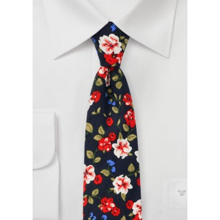 Art Deco Floral Cotton TIe