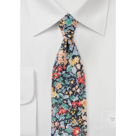 Delicate Floral Print in Pink, Peach, Light Blue, Red, and Navy