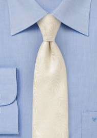 Tropical Leaf Tie in Light Vanilla Cream