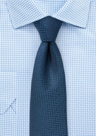 Teal Herringbone Woven Skinny Tie
