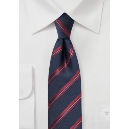Midnight Blue Striped Skinny Tie