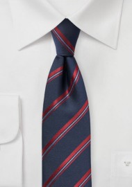 Midnight Blue Striped Skinny Tie